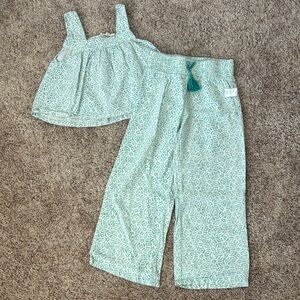 Kids Pajamas Set in Teal Pattern
